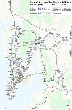 Rail map of Mumbai