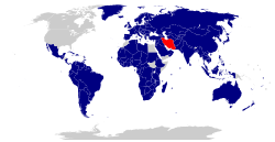 Nations with which Iran has diplomatic relations