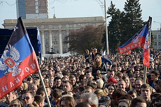 Pro-Russian separatists in Donetsk, April 2015
