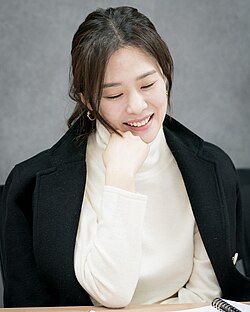 Kim at The Miracle We Met script reading session in 2018