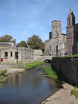 The Afon Alun in modern times, where Saint David founded his church and monastery