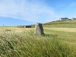 The landscape around St Davids is scattered with ancient monuments, such as this Menhir near St Non's chapel.