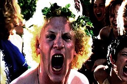 Richard Werner as Dionysus in Brad Mays' independent feature film production of Euripides' The Bacchae, 2000