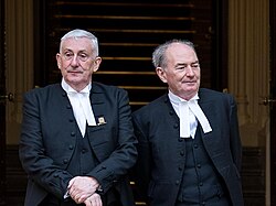 Two of the incumbent speakers of the Parliament, Speaker of the House of Commons Sir Lindsay Hoyle (left) and Lord Speaker The Lord Forsyth of Drumlean (right), March 2026