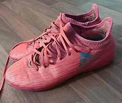 Adidas has long been a popular manufacturer of astro turf football shoes – shown here a recent pair that has been a popular choice.