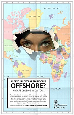 Poster issued by British HMRC to counter offshore tax evasion