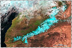 Snow on the Atlas Mountains in Morocco, January 2019