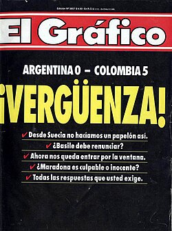 The cover of the 7 September 1993 issue of El Gráfico.