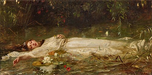 Friedrich Heyser's Ophelia, circa 1900, on exhibit at the Museum Wiesbaden[11][12]