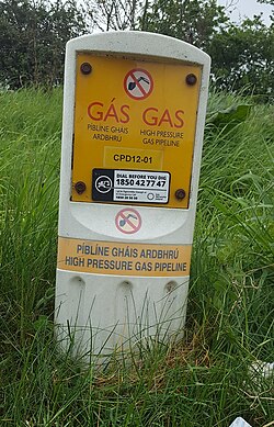 Construction close to high-pressure gas-transmission pipelines is discouraged, often with standing warning signs.[64]