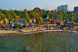 Ancol beach in Jakarta Bay