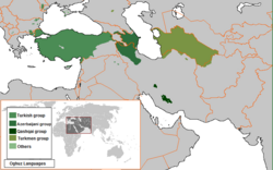 Territories where Oghuz languages are spoken today