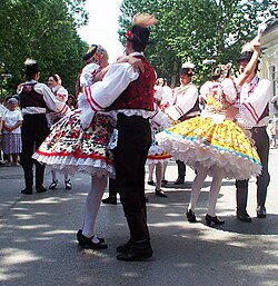 Csárdás traditional Hungarian folk dance in Doroslovo