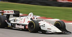 Racing driver Nigel Mansell driving in the 1993 CART IndyCar World Series