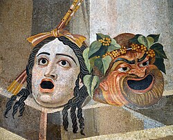 Mosaic with scenic masks; 2nd century AD, height: 74,6 cm