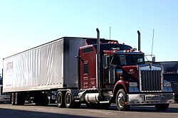 A standard dry van trailer