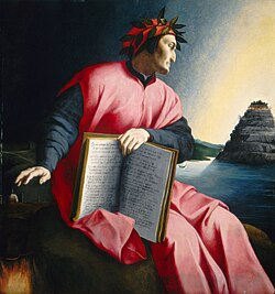 Dante Alighieri, whose works helped establish modern Italian language, is considered one of the greatest poets of the Middle Ages. His epic poem Divine Comedy ranks among the finest works of world literature.[27]
