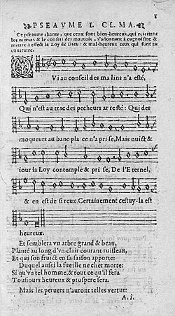 Psalm 1 from the Genevan Psalter of 1562