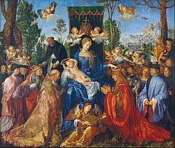 Feast of the Rosary, 1506, oil on panel, 162 × 192 cm, National Gallery Prague