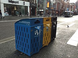 Container recycling, paper recycling and garbage bins in Vancouver