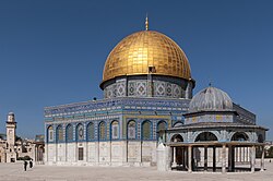 Dome of the Rock in Jerusalem built by caliph Abd al-Malik ibn Marwan; completed at the end of the Second Fitna