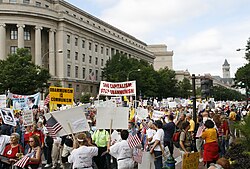 Protesters walking towards the U.S. Capitol during the Taxpayer March on Washington