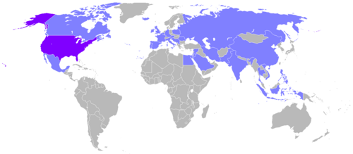 Nixon made fifteen international trips to thirty different countries during his presidency.[204]