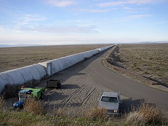 Northern leg (x-arm) of LIGO interferometer on Hanford Reservation