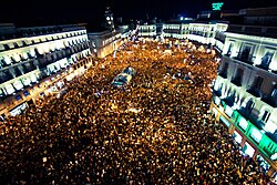 Demonstration against the crisis and high youth unemployment in Madrid, 15 October 2011