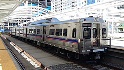 A Regional Transportation District A Line train at Denver Union Station.