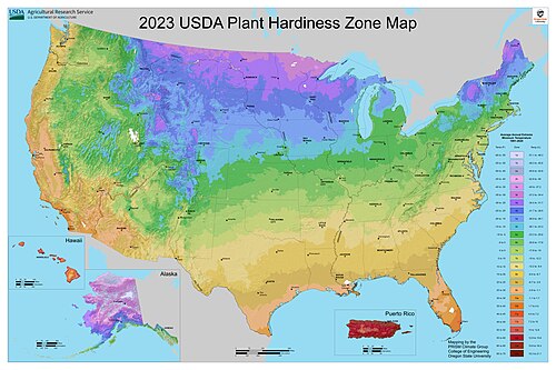 2023 update of the USDA Plant Hardiness Zone Map