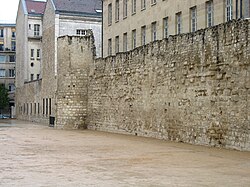 The Wall of Philippe Auguste, oldest city wall in Paris