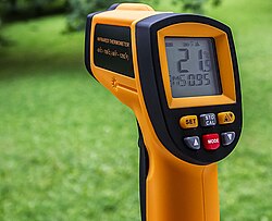 An infrared thermometer is a kind of pyrometer (bolometer).