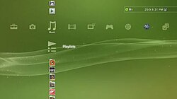The XrossMediaBar (XMB) used on the PlayStation 3 home screen