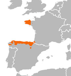 Range of the snail Elona quimperiana, an example of a disjunct distribution