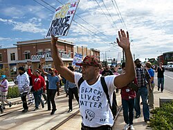 Black Lives Matter protest on September 20, 2015, against police brutality in St. Paul, Minnesota