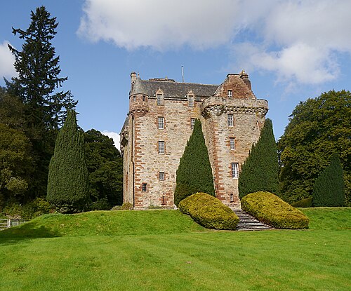 Castle Leod is a historic castle and traditional seat of Clan Mackenzie. The castle is located in the village of Strathpeffer, about a half-hour drive northwest of Inverness.