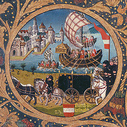Frederick of Austria on the cruise to the Holy Land, Babenberg pedigree, Klosterneuburg Monastery, c. 1490