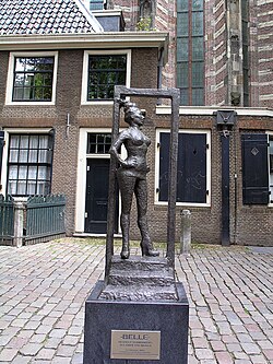 A statue in honor of sex workers in Amsterdam, Netherlands