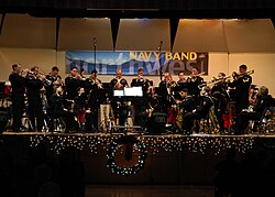 The United States Navy Band Northwest Big Band plays at a concert held in Oak Harbor High School.