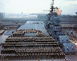 Commissioning of USS Yorktown on 15 April 1943