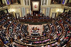 The hemicycle of the Congress of Deputies