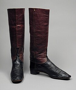 Dress Wellington boots, c. 1845