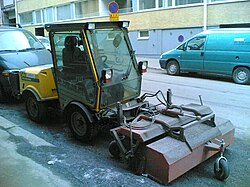 Sand sweeper in Helsinki, Finland