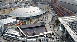 The new concourse seen from above. St Pancras railway station is to the right.