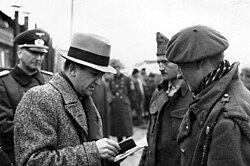 Marcel Junod, delegate of the ICRC, visiting POWs in Nazi Germany