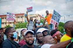 End SARS is a decentralised social movement and series of mass protests against police brutality in Nigeria.