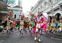 The Diablada, dance primeval, the typical and main dance of Carnaval de Oruro, a Masterpiece of the Oral and Intangible Heritage of Humanity since 2001 in Bolivia