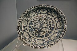 Yuan underglaze blue Jingdezhen porcelain plate