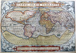 World map from 1572, when the area was believed to be part of what was called Terra Australis